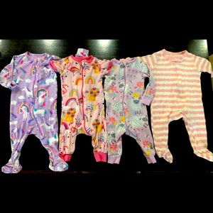 Set of 4 Pajamas Baby Girl All 0-3 months